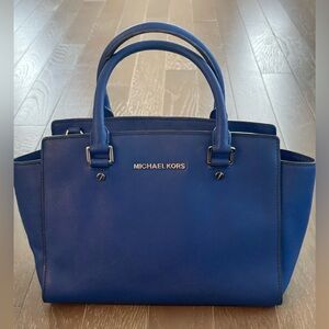 Michael Kors Selma Medium Satchel in Royal/Cobolt Blue